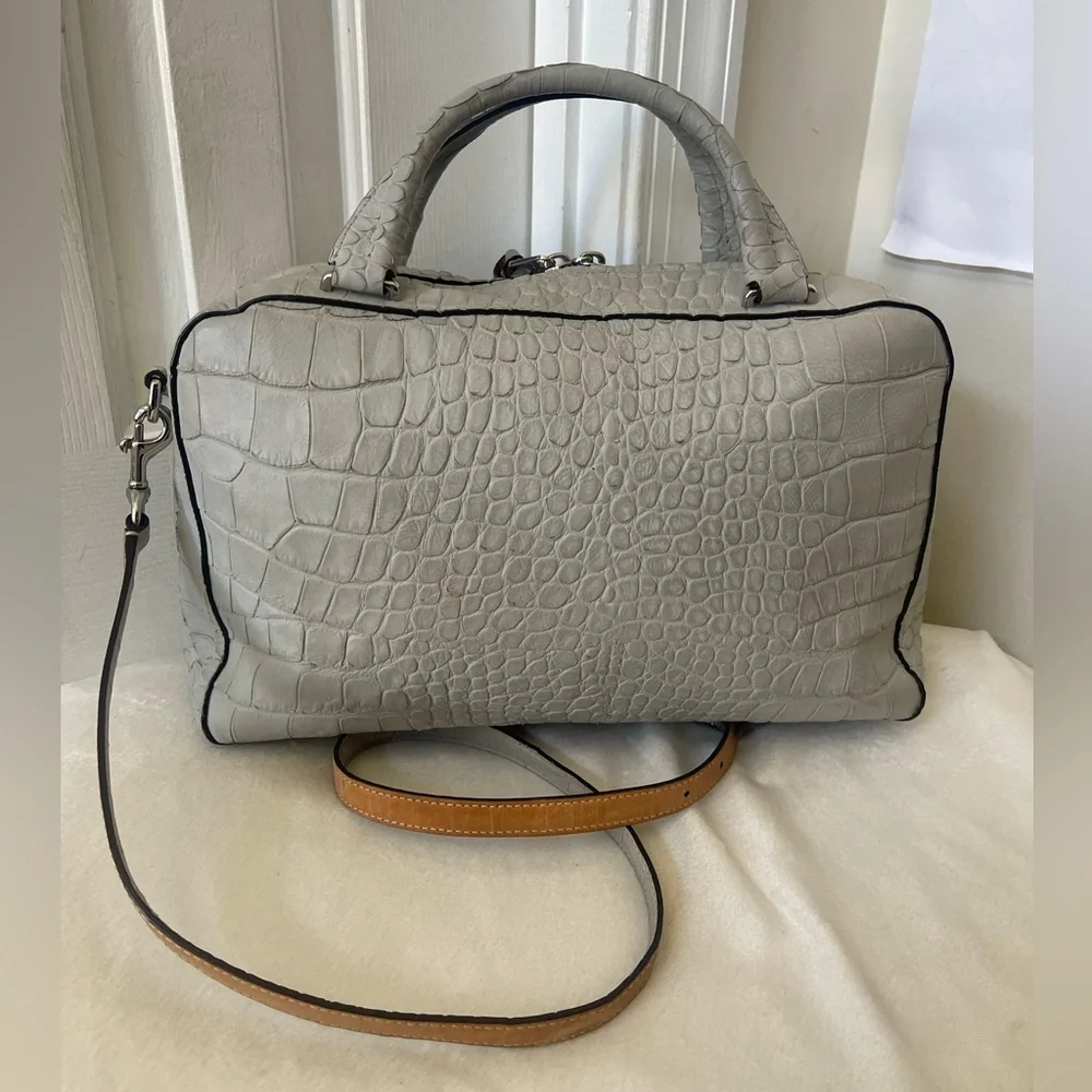 Coach Bleecker Pinnacle Toaster Satchel in Matte Croc Embossed Leather EUC - Picture 12 of 15